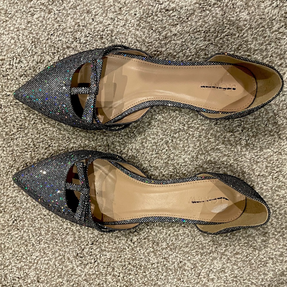 Sparkly Silver J Crew Flats